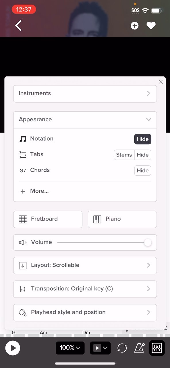 Tabs transposition walkthrough preview